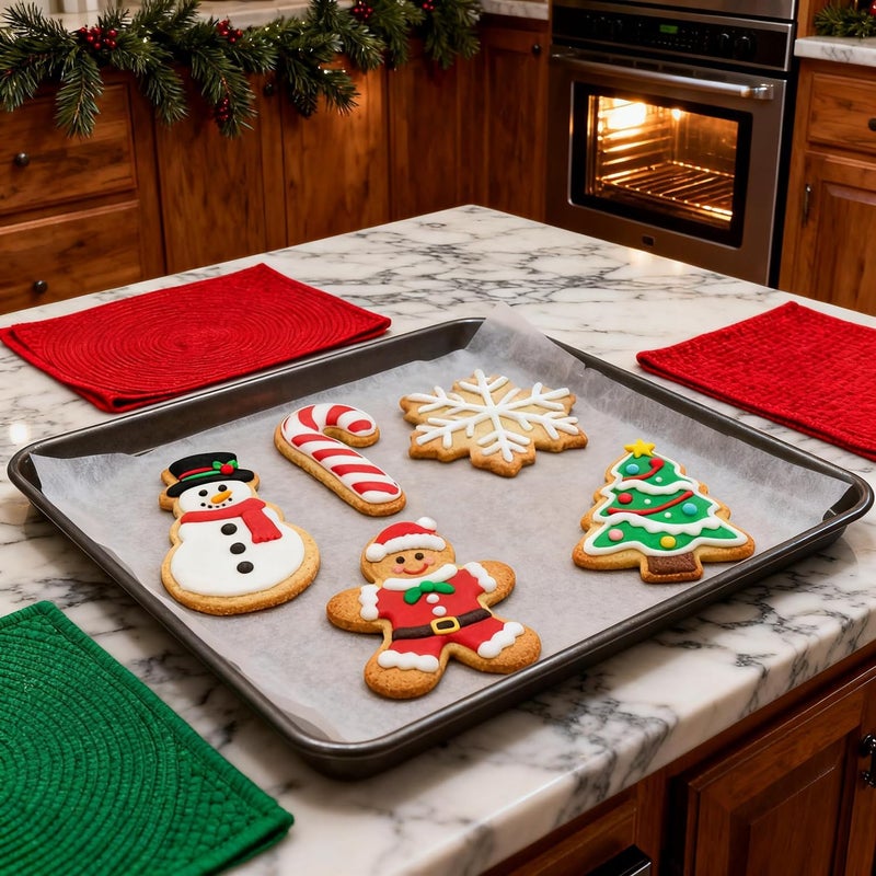VTUGP Christmas Cookie Cutters Large - 5 Pieces - Gingerbread Man, Christmas Tree, Snowflake, Snowman, Candy Cane Shapes, Stainless Steel Biscuit Cutter Molds Set for Winter Holiday Baking - Image 4